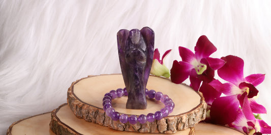 Amethyst stone captured from an angle to show its serene energy and peace.