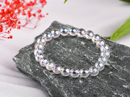 Angel Aura Quartz stone for spiritual growth, healing, and purification.