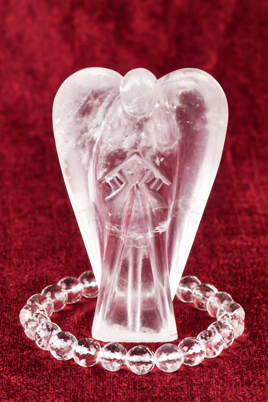 Clear Quartz gemstone captured from a different angle for spiritual clarity.