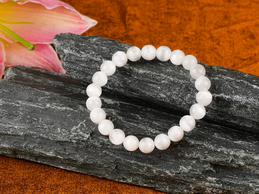 Selenite crystal for aura cleansing and spiritual healing.