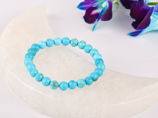 Close-up of a Turquoise crystal stone for health and protection.