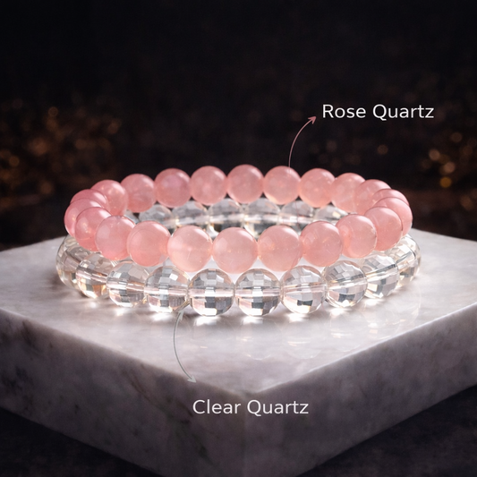 Valentine's Combo (ROSE QUARTZ & CLEAR QUARTZ)